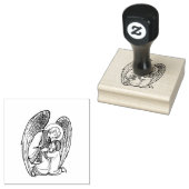 Religieuze Guardian Angel met kind Rubberstempel (Gestempeld)