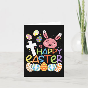 Religieuze Happy Paaster Bunny Rabbit Eggs Jesus C Kaart