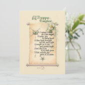  Religieuze Happy Pasen Typografie Scroll Feestdagenkaart (Staand voorkant)