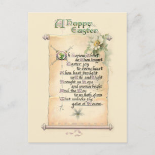 Religieuze Happy Pasen Typografie Scroll Feestdagenkaart