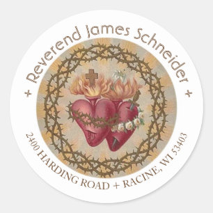 Religieuze harten van Jezus Maagd Mary Ronde Sticker