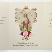 Religieuze Heilige Hart Jesus Prayer  Drieluik Kaart (Binnenkant midden)