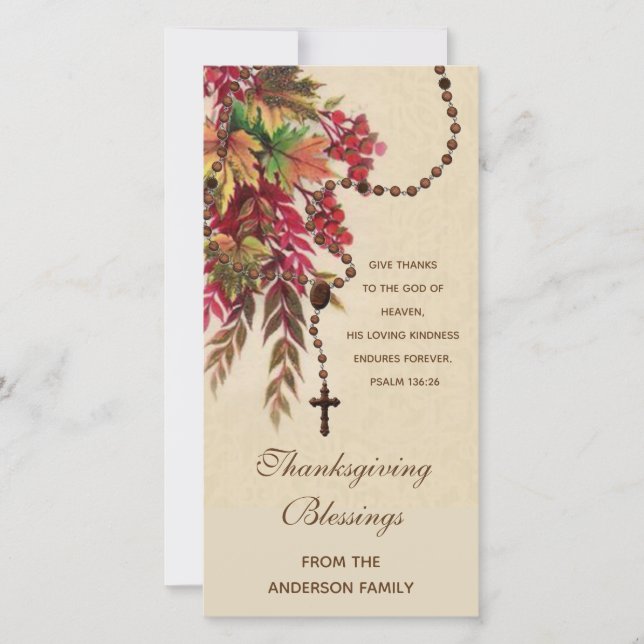 Religieuze herfstbladeren Rozenkrans Thanksgiving- (Voorkant)