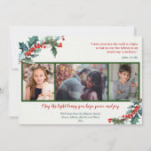 Religieuze holly berries waterverf kerstkaart (Voorkant)