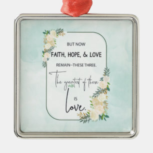 Religieuze huwelijksjubileum geloof hoop liefde metalen ornament