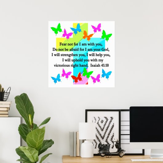 RELIGIEUZE ISAIAH 41:10 SCRIPTURE VERSE POSTER (Thuiskantoor)