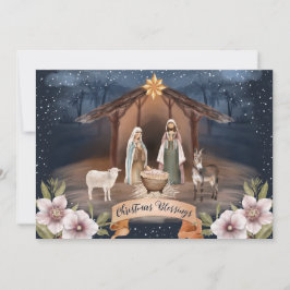 Religieuze Jezus Nativiteit Scene Kerstmis Kaarten