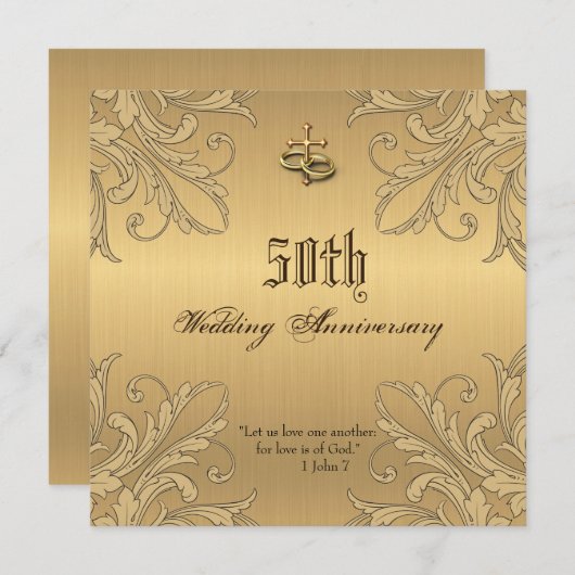 Religieuze Jubilea kruisverhogende uitnodigingen (Voorkant / Achterkant)