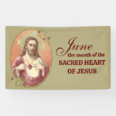 Religieuze juni Heilig Hart van Jezus Spandoek (Horizontaal)