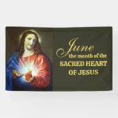 Religieuze juni Heilig Hart van Jezus Spandoek (Horizontaal)