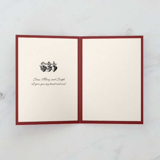 Religieuze katholieke harten van Jezus Joseph Kaart (Binnen)