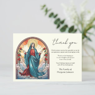 Religieuze katholieke Maagd Mary condoleances Bedankkaart