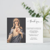 Religieuze katholieke Maagd Mary condoleances Bedankkaart (Staand voorkant)