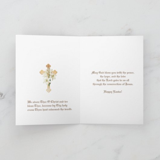 Religieuze katholieke paasjager Jezus met Lamb-Vin Feestdagen Kaart (Binnen)