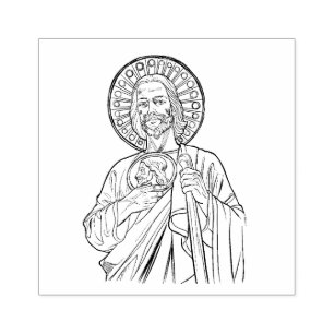 Religieuze katholieke St. Jude Neef van Jezus Rubberstempel
