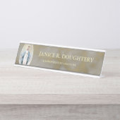 Religieuze katholieke verslaafde Maagd Maria Bureau Naambordje (Voorkant)