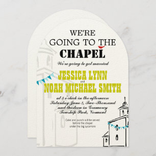 Religieuze kerk We gaan naar het Chapel Wedding Kaart