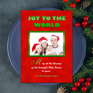 Religieuze Kerst Familie Foto Flat Kaart