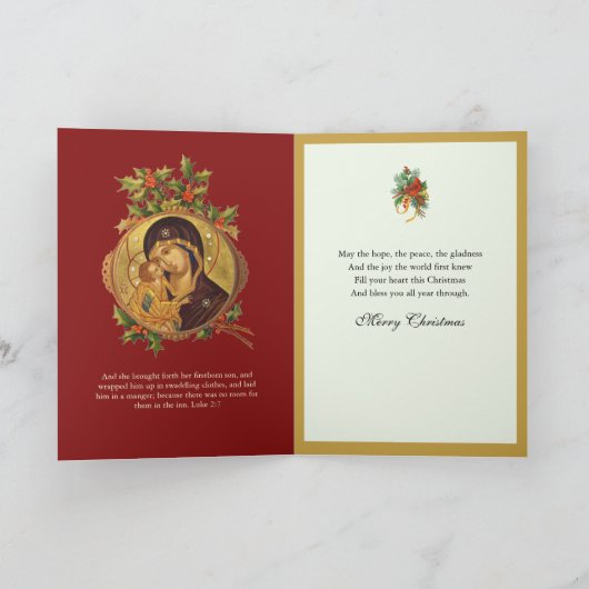 Religieuze kerst Jezus Maagd Mary Feestdagen Kaart (Binnen)