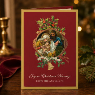 Religieuze kerst Jezus Maagd Mary Joseph Poem  Feestdagen Kaart