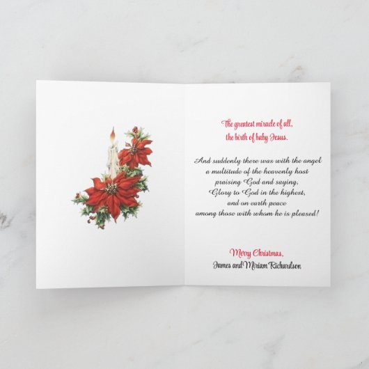 Religieuze Kerst Kaart Personaliseer tekst Geboort (Binnen)