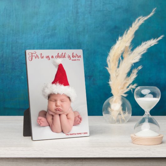 Religieuze kerstbijbel Verse Elegant Baby Foto Fotoplaat (Zijkant)