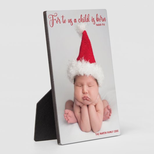 Religieuze kerstbijbel Verse Elegant Baby Foto Fotoplaat (Zijkant)
