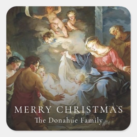 Religieuze kerstfeestdag Heilige Gezin Gift Label (Voorkant)