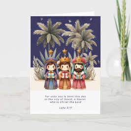 Religieuze kerstfeestscène en scripts feestdagen kaart