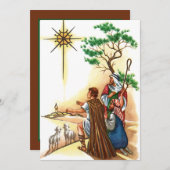 Religieuze kerstherders feestdagenkaart (Voorkant / Achterkant)