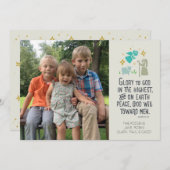 Religieuze kerstkaart met bijbels vers (Voorkant / Achterkant)