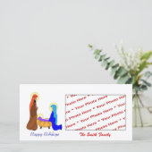 Religieuze kerstkerstkerstkaart feestdagenkaart (Staand voorkant)