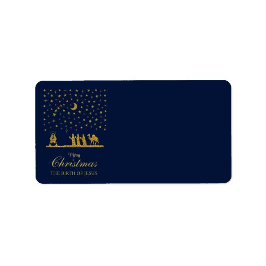 Religieuze Kerstmis, Geboorte van Jezus, Drie Koni Etiket (Voorkant)
