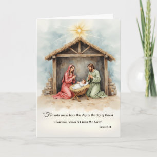 Religieuze Kerstmiskerststal Heilige Familie Schri Kaart