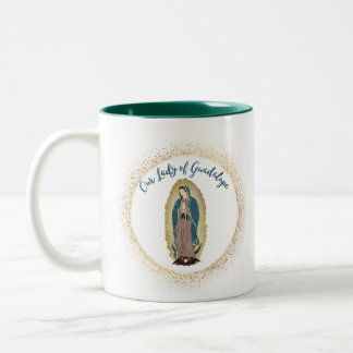 Religieuze Koffie Mok, Onze Lieve Vrouw van Guadal Tweekleurige Koffiemok