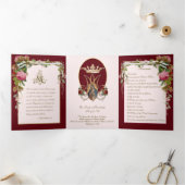 Religieuze Maagd Maria Guadalupe Gebeds Valentijn  Drieluik Kaart (Binnen)