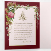 Religieuze Maagd Maria Guadalupe Gebeds Valentijn  Drieluik Kaart (Binnenzijde eerst)