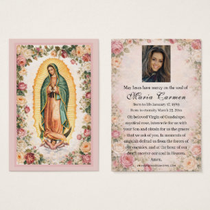 Religieuze Maagd Maria Guadalupe Katholieke Uitvaa Visitekaartje