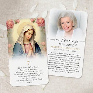 Religieuze Maagd Maria In Lieve Herinnering Gebeds Visitekaartje