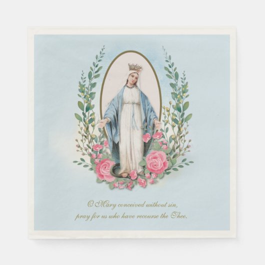 Religieuze  Maagd Maria Katholieke Floral Cla Servet (Voorkant)