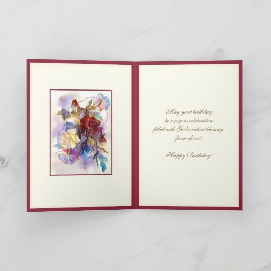 Religieuze Maagd Maria Rozen Vriend Kaart (Binnen)