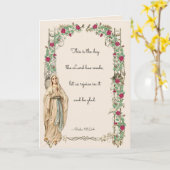 Religieuze Maagd Maria Rozenkrans Schrift Floral Kaart (Gele Bloem)