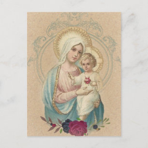  Religieuze Maagd Mary Baby Jezus Briefkaart