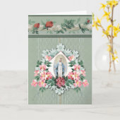 Religieuze Maagd Mary Floral Rosary Scripting Kaart (Gele Bloem)