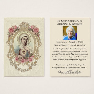  Religieuze Maagd Mary Funeral Katholiek Visitekaartje