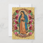 Religieuze maagd Mary Guadalupe katholieke begrafe Aankondiging (Voorkant)