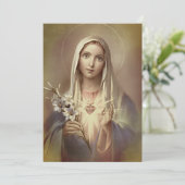 Religieuze Maagd Mary Immaculate Heart   Bedankkaart (Staand voorkant)