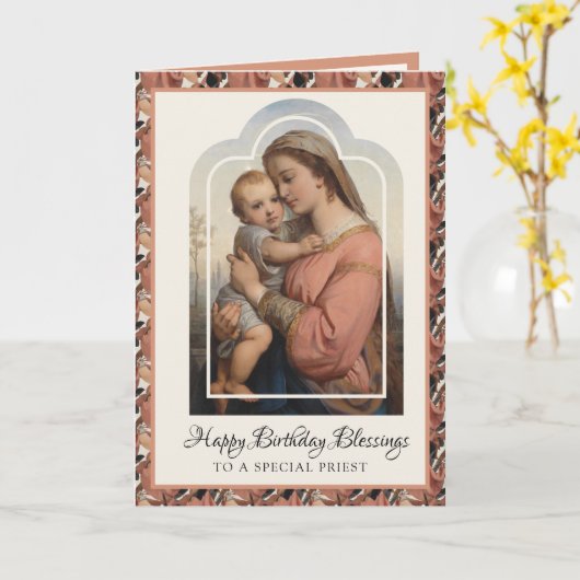 Religieuze Maagd Mary Jesus Prayer Scripting Kaart (Gele Bloem)