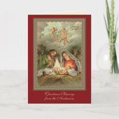 Religieuze Maagd Mary Jesus Scripting Kerstmis Feestdagen Kaart (Voorkant)