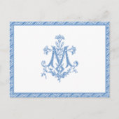 Religieuze maagd Mary Marian Cross Blue Lilies Briefkaart (Voorkant)